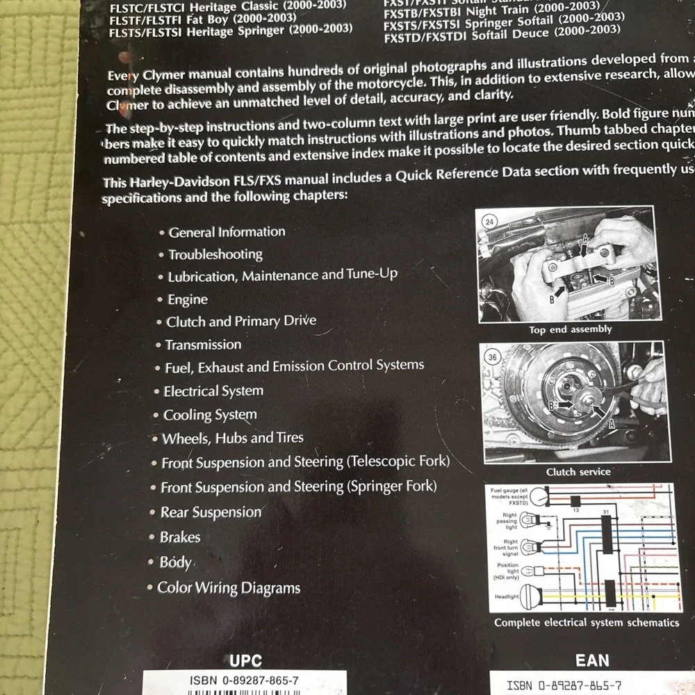Clymer Harley-Davidson FLS FXS Twin Cam 88B 2000-2003 Service Manual M423